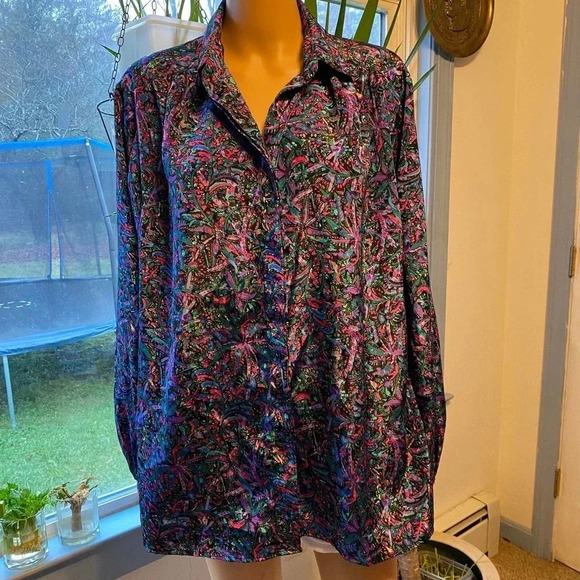Vintage Women Notations Beautiful Button Down Blouse Women Size 1X (38/18W) - Picture 1 of 5